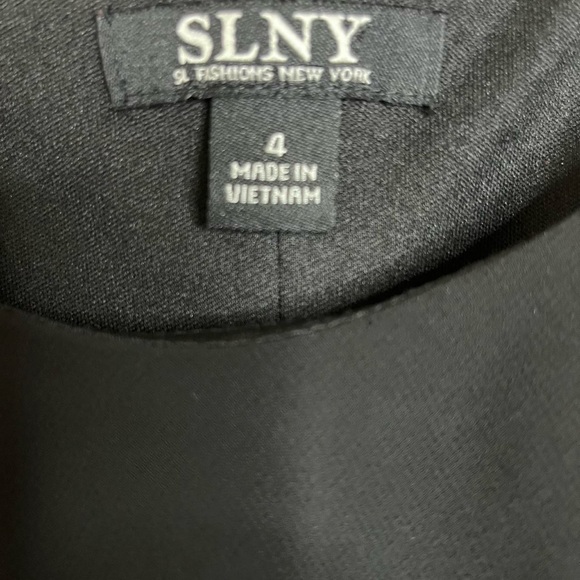 NWT SLNY Fashions size 4 Tiered Chiffon Black Dress - Picture 6 of 7